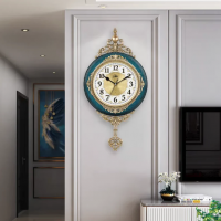 European Style Wall Clock Watch Living Room Mute Pendulum Clock
